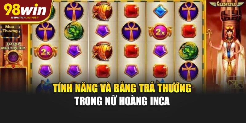Tính năng và bảng trả thưởng trong Nữ Hoàng Inca 